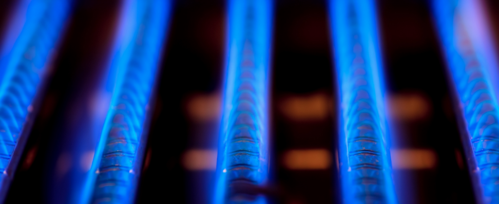 A stock photo of flames in a furnace from canva for our cracked heat exchanger blog post. 