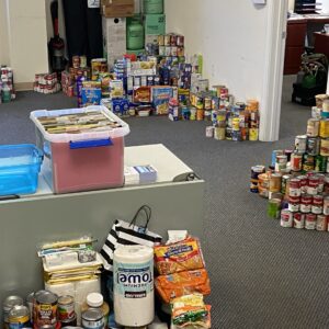 Picture of our Fall Food Drive before pickup.